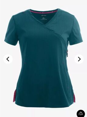 koi Lite Philosophy Women's 3-Pocket Mock Wrap Side Zipper Scrub Top Size S